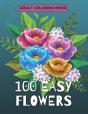 100 Easy Flowers Adult Coloring Book - Preview