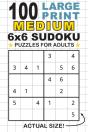 100 Large Print Medium 6x6 Sudoku Puzzle - Preview