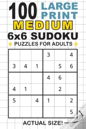 Capa do artigo 100 Large Print Medium 6x6 Sudoku Puzzle