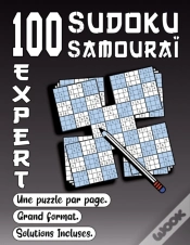 Capa do artigo 100 Sudoku Samourai, Expert, Une Puzzle Par Page, Grand Format, Solutions Incluses