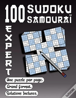 Capa do artigo 100 Sudoku Samourai, Expert, Une Puzzle Par Page, Grand Format, Solutions Incluses