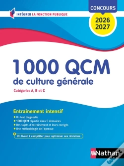 Capa do artigo 1000 Qcm De Culture Générale ; Catégories A, B Et C (Édition 2026/2027)