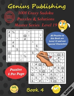 Capa do artigo 1008 Crazy Sudoku Puzzles & Solutions Master Series - Level 19 - Book 4