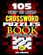 105 Easy To Read Crossword Puzzle Book For Adults Medium! - Preview