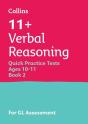 11+ Verbal Reasoning Quick Practice Tests Age 10-11 (Year 6) Set B - Preview