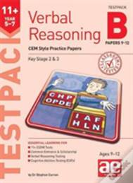 11+ Verbal Reasoning Year 5-7 Cem Style Testpack B Papers 9-12