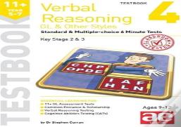 11+ Verbal Reasoning Year 5-7 Gl & Other Styles Testbook 4