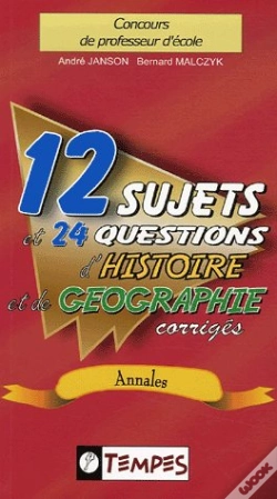 Capa do artigo 12 Sujets Et 24 Questions D'Histoire Et De Geographie Corriges