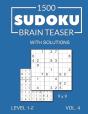 1500 Sudoku Brain Teaser 9x9 With Solutions - Preview