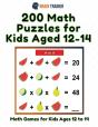 200 Math Puzzles For Kids Aged 12-14 - M - Preview