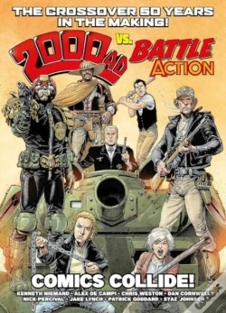 Capa do artigo 2000 Ad Vs Battle Action: Comics Collide!