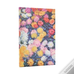 Capa do artigo 2026 Monet'S Chrysanthemums Maxi 12-Month Vertical Hardcover Flexi Dayplanner 2026 (Elastic Band Closure)