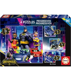 Capa do artigo 4 Puzzles Progressivos Educa 12-16-20-25 Batwheels