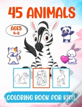 45 Animals Coloring Book For Kids
