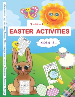 Capa do artigo 7 -In-1 Easter Activities Kids 4 - 8 Writing - Coloring - Sketching - Secret Code Puzzles - Copy Drawing - Odd One Out - Comic Strips