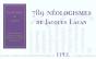 789 Neologismes De Jacques Lacan - Preview