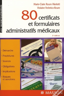 Capa do artigo 80 Certificats Et Formulaires Administratifs Médicaux