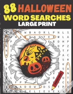 Capa do artigo 88 Halloween Word Searches Large Print