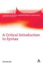A Critical Introduction To Syntax - Preview