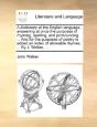 A Dictionary Of The English Language, An - Preview