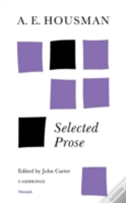 Capa do artigo A. E. Housman: Selected Prose