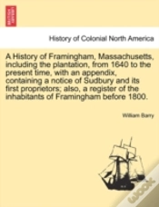 Capa do artigo A History Of Framingham, Massachusetts,