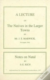 Capa do artigo A Lecture On The Natives In The Larger Towns (1918)