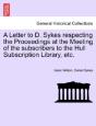 A Letter To D. Sykes Respecting The Proc - Preview