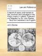 A Report Of Cases And Matters In Law, Re - Preview