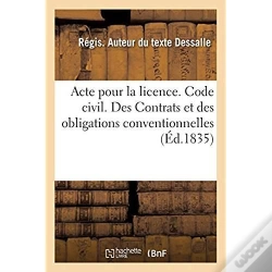 Capa do artigo Acte Pour La Licence. Code Civil. Des Contrats Et Des Obligations Conventionnelles