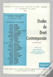 Actes Du 6e Congrès International De Droit Comparé ; Hambourg; 1962