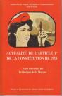 Actualité De L'Article 1er De La Constitution De 1958 - Preview