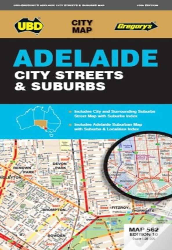 Adelaide City Streets & Suburbs Map 562 10th