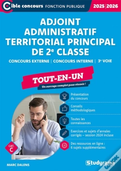 Capa do artigo Adjoint Administratif Territorial Principal De 2e Classe - Tout-En-Un (Concours 2025-2026) : Concours Externe - Concours Interne - 3e Voie