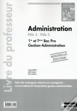 Capa do artigo Administration 1re/Tle Bac Pro Pôle 2, Pôle 3 Situations Professionnelles Livre Du Professeur