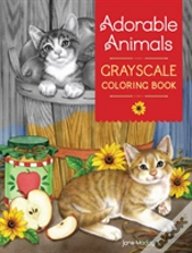 Capa do artigo Adorable Animals Grayscale Coloring Book