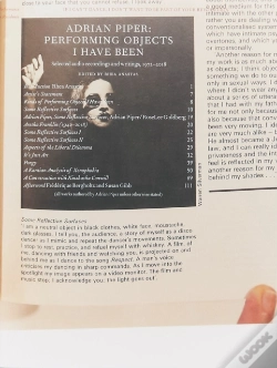 Capa do artigo Adrian Piper: Performing Objects I Have Been, 1972-2018
