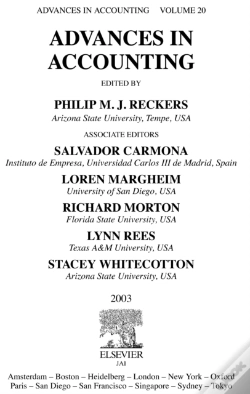 Capa do artigo Advances In Accounting