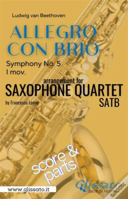 Capa do artigo Allegro Con Brio (Symphony No. 5) Sax Quartet (Parts & Score)
