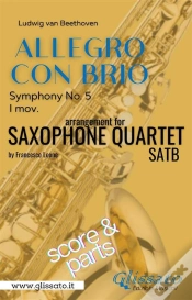 Capa do artigo Allegro Con Brio (Symphony No. 5) Sax Quartet (Parts & Score)