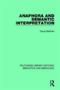 Anaphora And Semantic Interpretation - Preview