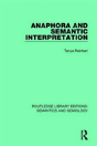 Anaphora And Semantic Interpretation - Preview