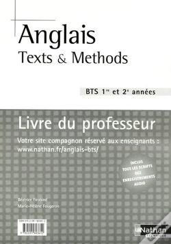 Capa do artigo Anglais ; Texts & Methods ; Bts 1e Et 2e Années ; Livre Du Professeur