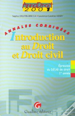 Capa do artigo Anna Droit 2001 ; Introduction Au Droit Et Droit Civil ; Annales Corrigees