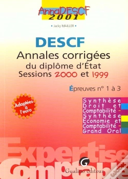 Capa do artigo Anna Expertise Comptable 2000 Descf ; Examen D'Etat Epreuves N.1 Et 2