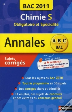 Capa do artigo Annales Bac 2011 Chimie S Obligatoire + Spe - Corriges