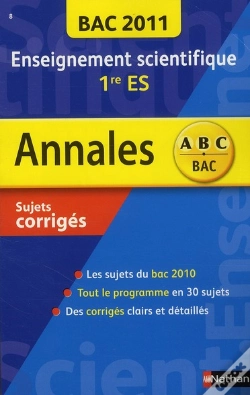 Capa do artigo Annales Bac 2011 Ens. Sc - 1re Es Corriges