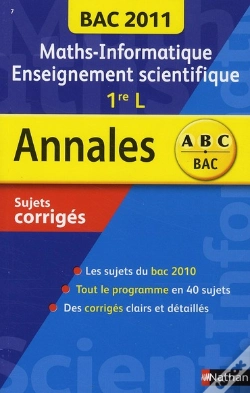 Capa do artigo Annales Bac 2011 Maths/Informatique 1re L Corriges
