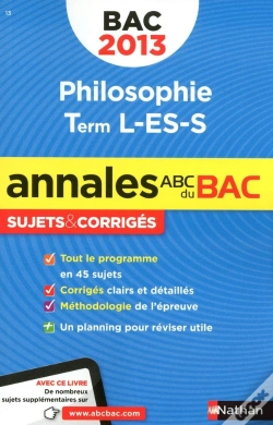 Capa do artigo Annales Bac 2013 Philo L Es S Corriges N16
