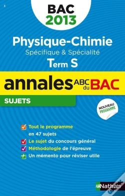 Capa do artigo Annales Bac 2013 Phys-Chimie S Obli+Sp - Nc N03